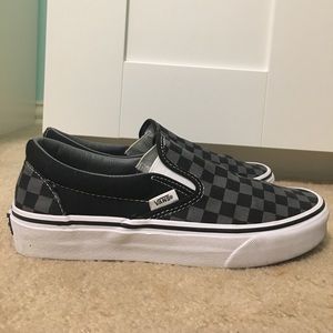 Vans - slip on Gray and Black checkered.